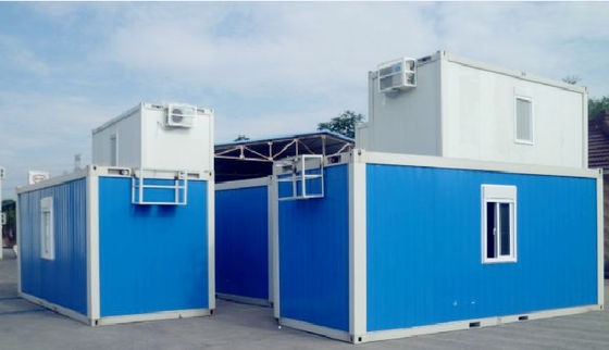 China Modernes kundenspezifisches Behälter-Haus, blaues Absetzkipper-Haus mit Badezimmer usine