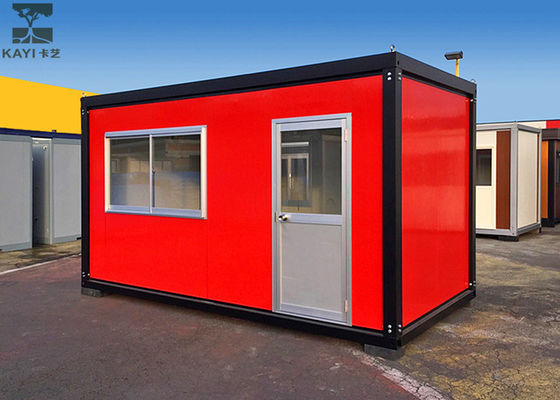 Rotes Flachgehäuse-Behälter-Haus, einzelnes Behälter-Haus für das Leben/Verwaltung
