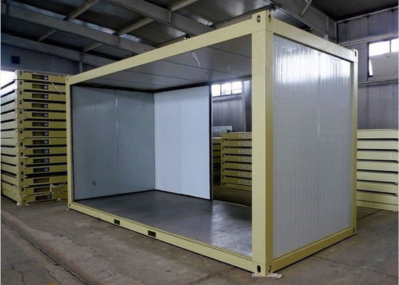 China Gelbe Flachgehäuse-modulare Gebäude umweltfreundlich mit Simplex-Aluminiumfolie fournisseur