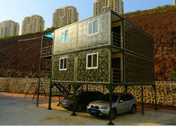 China Armee-grünes kleines Behälter-Büro drei Schichten 2mm PVC-Bodenplatte-mit Garage Firma