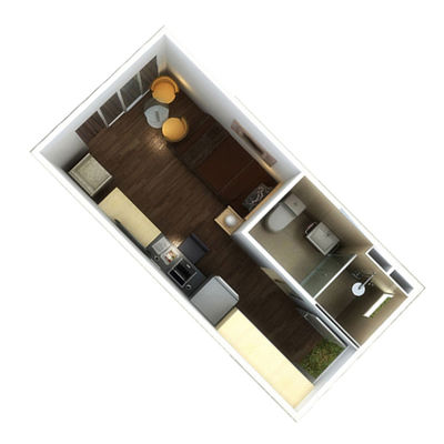 Voll ausgestattete Prefab 2 Schlafzimmer Containerhaus Luxus Wohnen 20 FT Container Haus mit Toilette Prefab Schiff Container