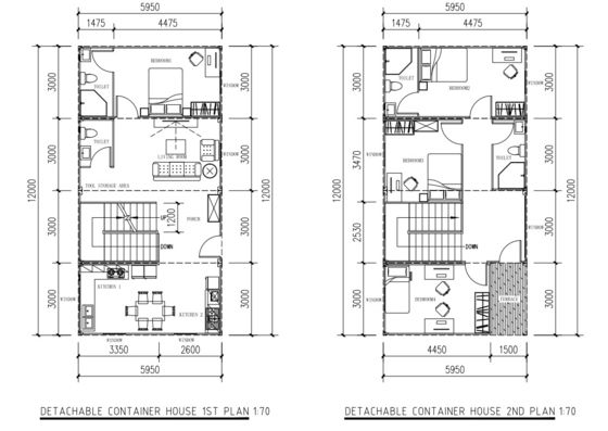 4 Schlafzimmer Flat Pack Container House Vorgefertigte Modular Container Häuser kundenspezifische Containerhaus mit Möbeln
