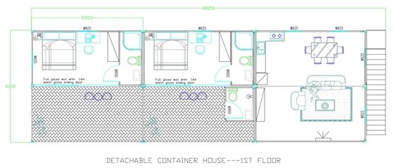 Individuelles Containerhaus Stahlvorgefertigte Häuser mit 3 Schlafzimmern als Villa am Meer und Resort