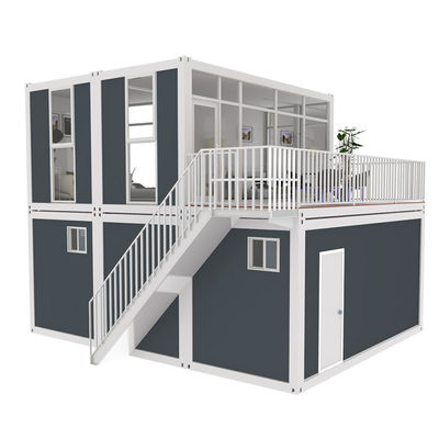 BOX SPACE 2 Stockwerke 40ft Container Haus mit Garage Luxus Modularer Containerhaus 2 Betten Design