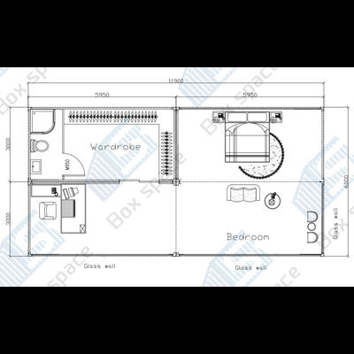 1 Schlafzimmer Container Home China 20ft Erweiterbares Klappcontainerhaus Klapphäuser 20ft mit Bad