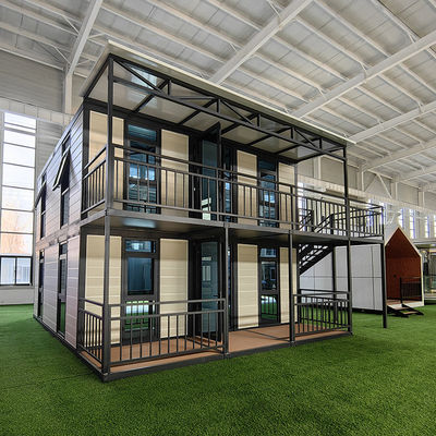 3 Zimmer vorgefertigtes Haus mit Wohnzimmer und Badezimmer Villen Vorgefertigte Häuser Modernes Luxus Design aus Stahl