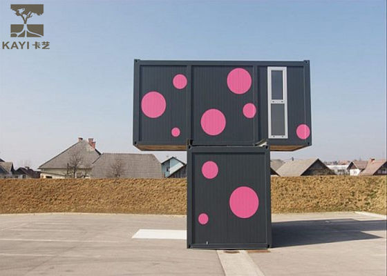 Nicht- brennbare Flachgehäuse-Behälter-Haus-, rosa und SchwarzeFlachgehäuse-Stahl-Behälter