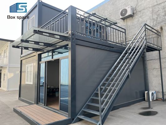 Boxspace 20ft Off-Grid Container Häuser 2 Stockwerke bewegliche Container Büro Kleines Prefab Haus zum Mieten Wohnung